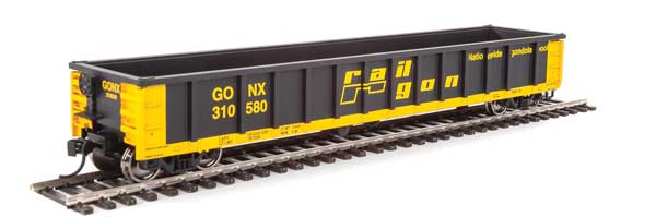 Walthers Mainline 53' Railgon Gondola - Ready To Run -- Railgon GONX #310580 (as-built; black, yellow) - 910-6251