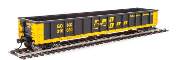 Walthers Mainline 53' Railgon Gondola - Ready To Run -- Railgon GONX #310660 (as-built; black, yellow) - 910-6252