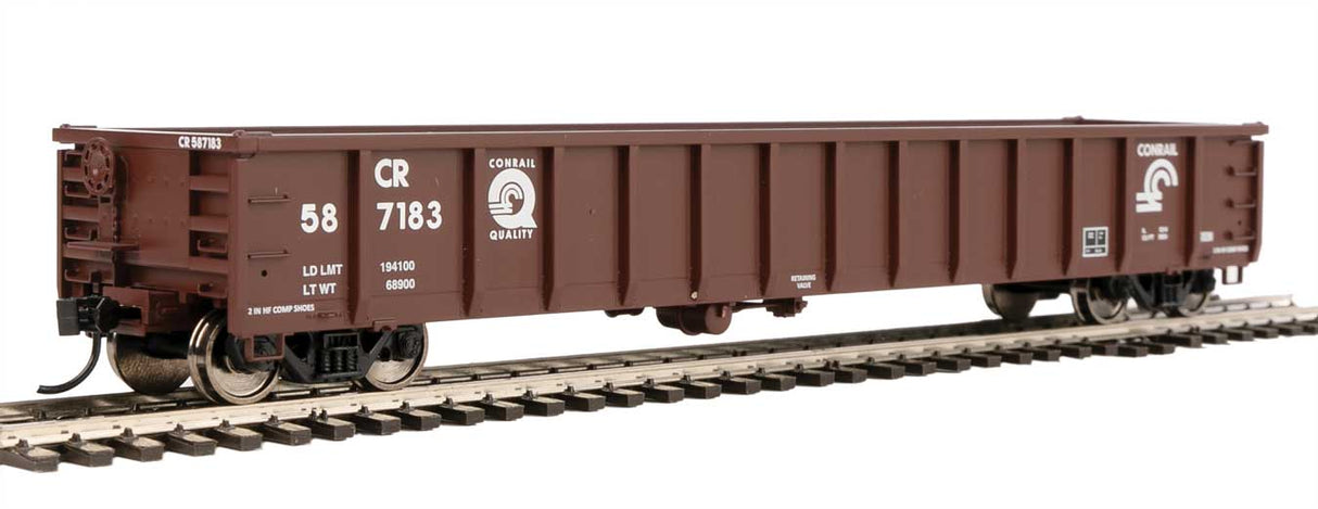 Walthers Mainline 53' Railgon Gondola - Ready To Run -- Conrail #587183 (Boxcar Red, white, Quality Logo) - 910-6266