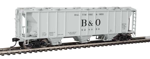 Walthers Mainline 50' Pullman-Standard PS-2 2893 3-Bay Covered Hopper - Ready to Run -- Baltimore & Ohio #628036 - 910-7012