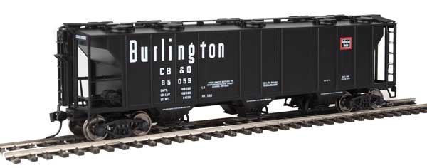 Walthers Mainline 50' Pullman-Standard PS-2 2893 3-Bay Covered Hopper - Ready to Run -- Chicago, Burlington & Quincy #85059 - 910-7015