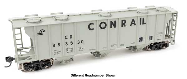 WalthersMainline HO 50' Pullman-Standard PS-2 2893 3-Bay Covered Hopper - Ready to Run -- Conrail #883545