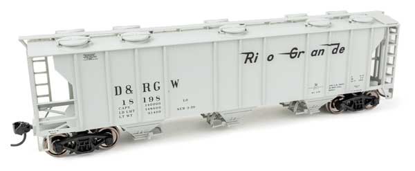 WalthersMainline HO 50' Pullman-Standard PS-2 2893 3-Bay Covered Hopper - Ready to Run -- Denver & Rio Grande Western(TM) #18198