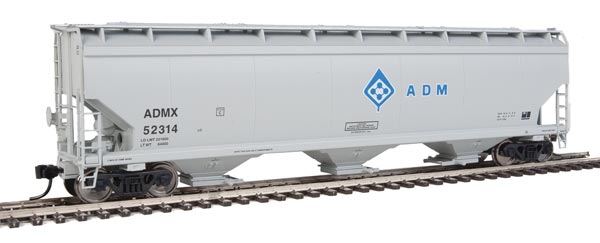 Walthers Mainline 910-7658 60' NSC 5150 3-Bay Covered Hopper - Ready to Run -- Archer-Daniels-Midland #52235 (gray, blue; Molecule Logo) - 910-7658