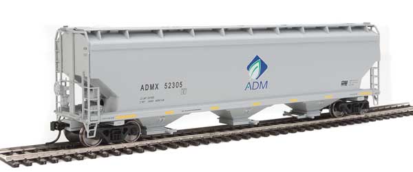 Walthers Mainline 60' NSC 5150 3-Bay Covered Hopper - Ready to Run -- Archer-Daniels-Midland ADMX #52305 - 910-7683
