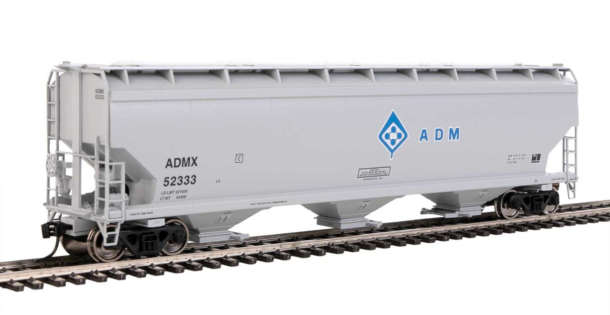 Walthers Mainline 60' NSC 5150 3-Bay Covered Hopper - Ready to Run -- Archer-Daniels-Midland ADMX #52333 - 910-7715