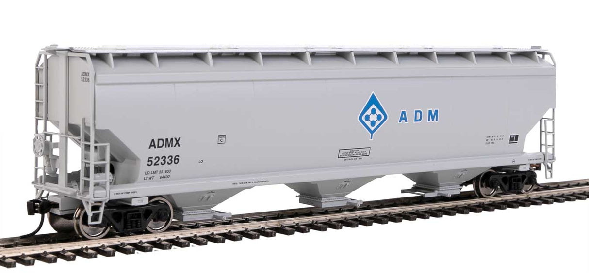 Walthers Mainline 60' NSC 5150 3-Bay Covered Hopper - Ready to Run -- Archer-Daniels-Midland ADMX #52336 - 910-7716