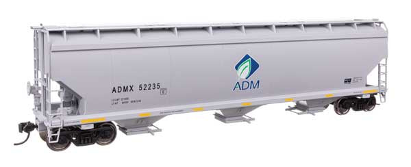 WalthersMainline HO 60' NSC 5150 3-Bay Covered Hopper - Ready to Run -- Archer Daniels Midland (ADM) #52235