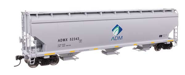 WalthersMainline HO 60' NSC 5150 3-Bay Covered Hopper - Ready to Run -- Archer Daniels Midland (ADM) #52343
