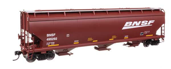 WalthersMainline HO 60' NSC 5150 3-Bay Covered Hopper - Ready to Run -- BNSF Railway #495292
