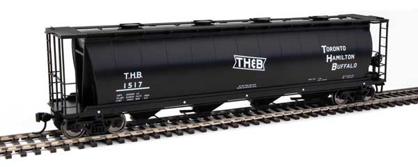 Walthers Mainline 59' Cylindrical Hopper - Ready to Run -- Toronto, Hamilton & Buffalo #1517 (black, white; Bow Tie Logo) - 910-7865