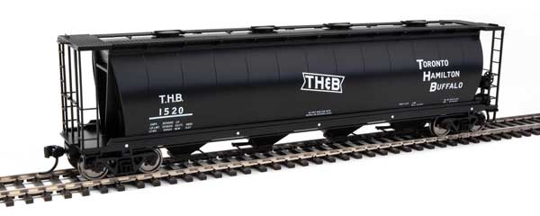 Walthers Mainline 59' Cylindrical Hopper - Ready to Run -- Toronto, Hamilton & Buffalo #1520 (black, white; Bow Tie Logo) - 910-7866