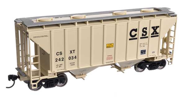 Walthers Mainline HO 37' 2980 Cubic-Foot 2-Bay Covered Hopper - Ready to Run -- CSX #242034