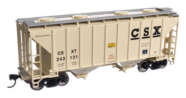 Walthers Mainline HO 37' 2980 Cubic-Foot 2-Bay Covered Hopper - Ready to Run -- CSX #242121