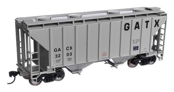 Walthers Mainline HO 37' 2980 Cubic-Foot 2-Bay Covered Hopper - Ready to Run -- GATX Corporation GACX #3203
