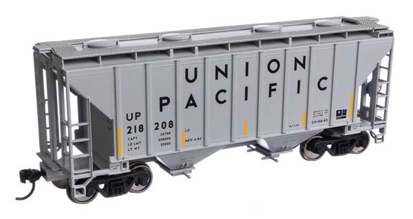 Walthers Mainline HO 37' 2980 Cubic-Foot 2-Bay Covered Hopper - Ready to Run -- Union Pacific(R) #218208