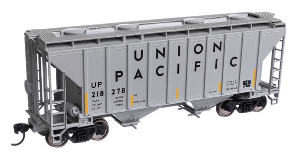 Walthers Mainline HO 37' 2980 Cubic-Foot 2-Bay Covered Hopper - Ready to Run -- Union Pacific(R) #218278