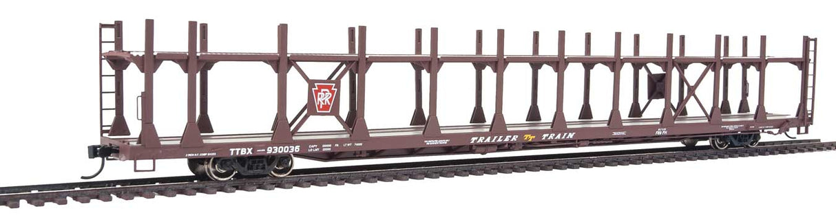 Walthers Mainline 89' Flatcar w/Bi-Level Open Auto Rack - Ready to Run -- Pennsylvania Rack, Trailer Train Flatcar TTBX #930036 - 910-8024