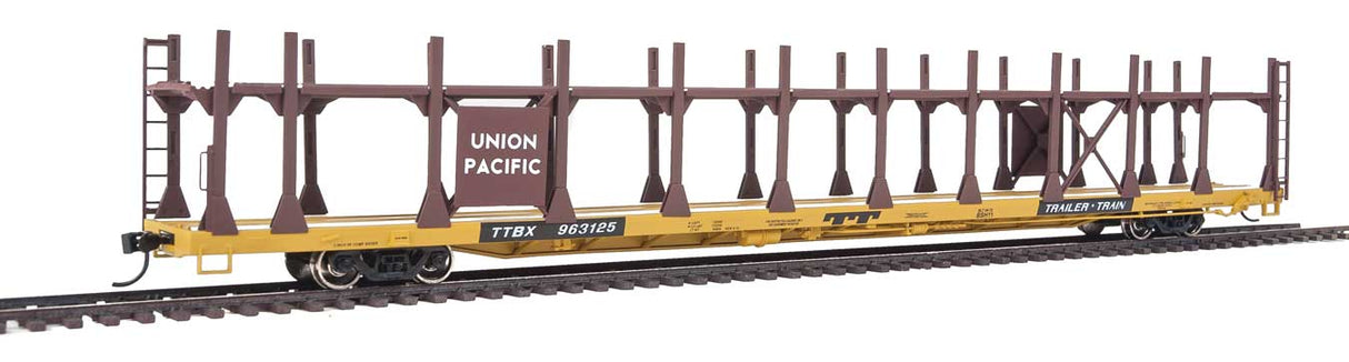 Walthers Mainline 89' Flatcar w/Bi-Level Open Auto Rack - Ready to Run -- Union Pacific(R) Rack, Trailer Train Flatcar TTBX #963125 - 910-8027