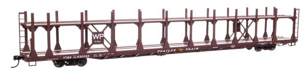 WalthersMainline HO 89' Flatcar w/Bi-Level Open Auto Rack - Ready to Run -- Western Pacific #930222