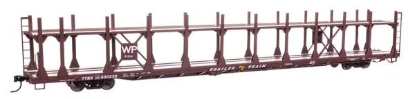 WalthersMainline HO 89' Flatcar w/Bi-Level Open Auto Rack - Ready to Run -- Western Pacific #930230