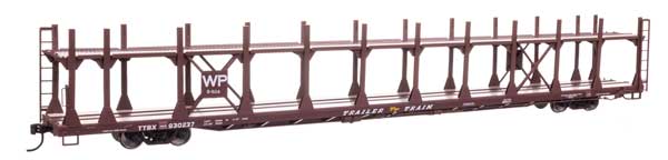WalthersMainline HO 89' Flatcar w/Bi-Level Open Auto Rack - Ready to Run -- Western Pacific #930237