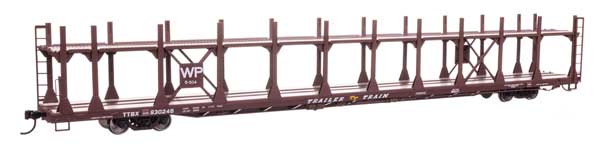 WalthersMainline HO 89' Flatcar w/Bi-Level Open Auto Rack - Ready to Run -- Western Pacific #930246