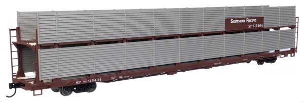 Walthers Mainline HO 89' Flatcar w/Bi-Level Shielded Auto Rack - Ready to Run -- Southern Pacific(TM) Rack / Flatcar #515404