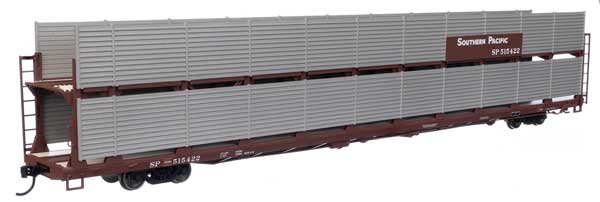 Walthers Mainline HO 89' Flatcar w/Bi-Level Shielded Auto Rack - Ready to Run -- Southern Pacific(TM) Rack / Flatcar #515422