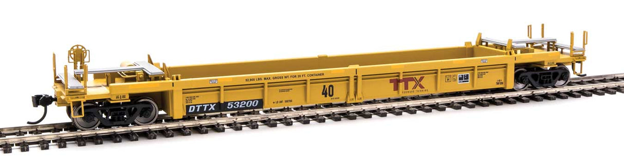 Walthers Mainline Thrall Rebuilt 40' Well Car - Ready to Run -- TTX DTTX #53200 (yellow, black, large red TTX Forward Thinking logo, yellow co - 910-8417
