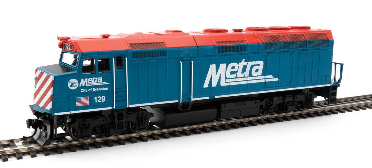 Walthers Mainline EMD F40PH - Standard DC -- Metra #129 - 910-9473