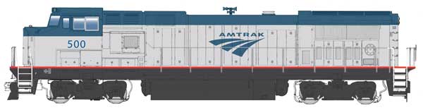 WalthersMainline HO GE Dash 8 P32-8BWH - Standard DC -- Amtrak(R) #500 - Phase V (Amtrak Blue, Platinum Mist, modern logo) - 910-9559