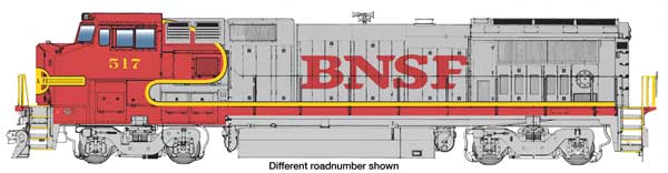WalthersMainline HO GE Dash 8-40BW - Standard DC -- Burlington Northern Santa Fe #566 (silver, red) - 910-9570