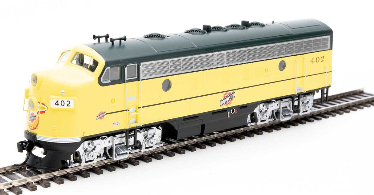 Walthers Mainline EMD F7 A - Standard DC -- Chicago & North Western(TM) #402 (yellow, green, black, silver) - 910-9953