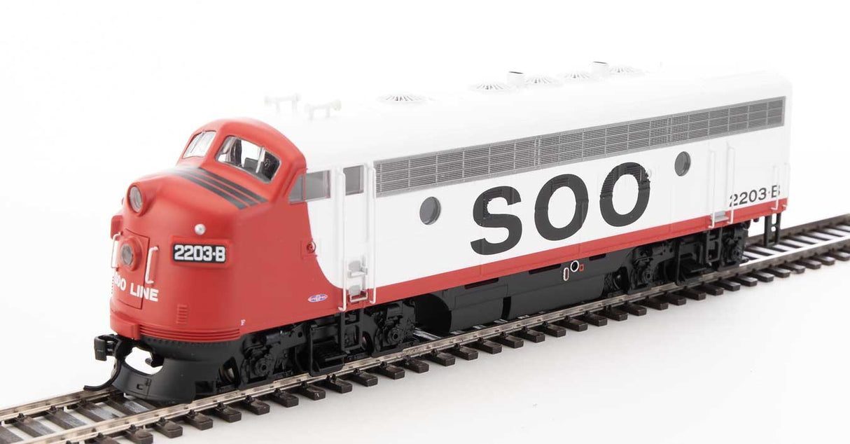 Walthers Mainline EMD F7 A - Standard DC -- Soo Line #2203B (red, white, black) - 910-9959