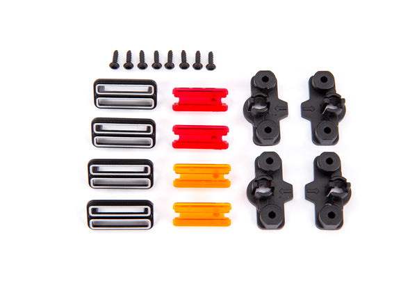 Traxxas 9116 Marker light housing (4)/ marker light Mount (4)/ marker light lens (red (2), amber (2))/ reverse lens (left & right)/ 1.6x5 BCS (self-tapping) (8) - TRA9116