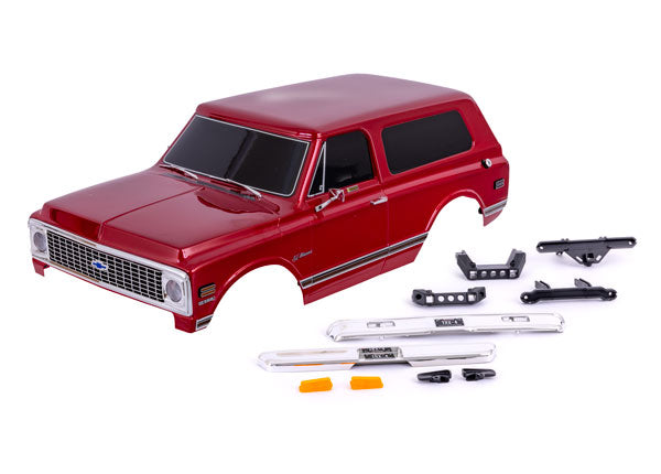 Traxxas 9130-RED Body, Chevrolet Blazer (1972), Complete, - Red (painted) (includes grille, side mirrors, door handles, windshield wipers, Front & Rear bumpers, clipless Mounting) (requires #8072X inner Fenders)