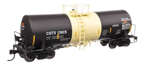 WalthersProto HO 40' Trinity 14,000-Gallon Molten Sulfur Tank Car - Ready to Run -- CGTX #13925