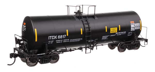 WalthersProto HO 40' Trinity 14,000-Gallon Molten Sulfur Tank Car - Ready to Run -- Sulcom ITDX #6817