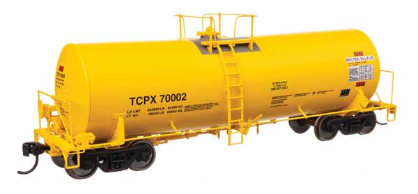 WalthersProto HO 40' Trinity 14,000-Gallon Molten Sulfur Tank Car - Ready to Run -- TCPX #70002