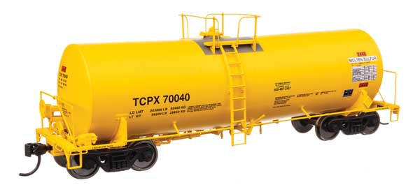 WalthersProto HO 40' Trinity 14,000-Gallon Molten Sulfur Tank Car - Ready to Run -- TCPX #70040