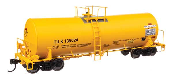 WalthersProto HO 40' Trinity 14,000-Gallon Molten Sulfur Tank Car - Ready to Run -- Trinity Leasing (YLW) #135024