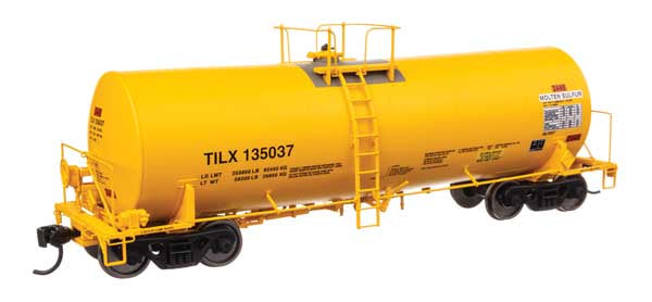 WalthersProto HO 40' Trinity 14,000-Gallon Molten Sulfur Tank Car - Ready to Run -- Trinity Leasing (YLW) #135037