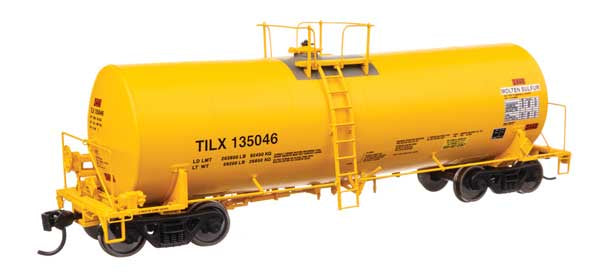 WalthersProto HO 40' Trinity 14,000-Gallon Molten Sulfur Tank Car - Ready to Run -- Trinity Leasing (YLW) #135046