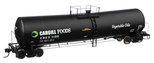 WalthersProto HO 54' 23,000 Gallon Funnel-Flow Tank Car - Ready to Run -- Cargill CRGX #7106 - 920-100251