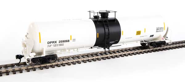 WalthersProto 55' Trinity Modified 30,145-Gallon Tank Car - Ready to Run -- PBF Holding Co. DPRX #259068 (white, black; yellow conspicuity marks) - 920-100738