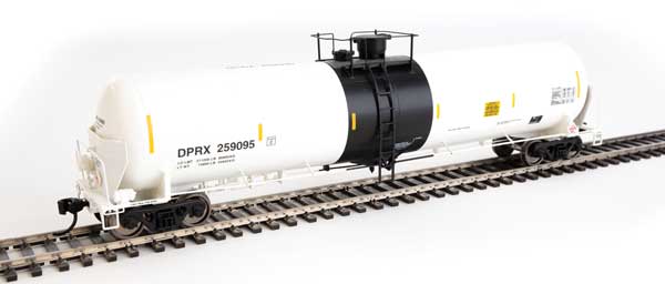 WalthersProto 55' Trinity Modified 30,145-Gallon Tank Car - Ready to Run -- PBF Holding Co. DPRX #259095 (white, black; yellow conspicuity marks) - 920-100739