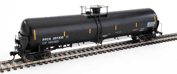 WalthersProto 55' Trinity Modified 30,145-Gallon Tank Car - Ready to Run -- First Union Wells Fargo Rail Corp PFCX #201333 (black, white, yellow conspicui - 920-100745