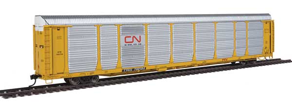 WalthersProto 89' Thrall Bi-Level Auto Carrier - Ready To Run -- Canadian National / GTW Rack, TTGX Flatcar #702194 - 920-101351