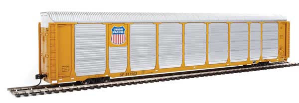 WalthersProto 89' Thrall Enclosed Tri-Level Auto Carrier - Ready to Run -- Union Pacific(R) Rack, Flat SP(TM) #517503 (yellow, silver, Shield Logo) - 920-101435